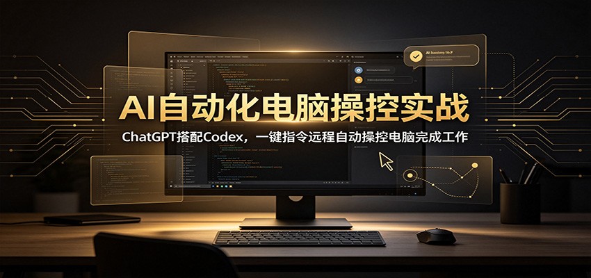 AI自动化电脑操控实战：ChatGPT搭配Codex，一键指令远程自动操控电脑完成工作-桀创项目掘金社