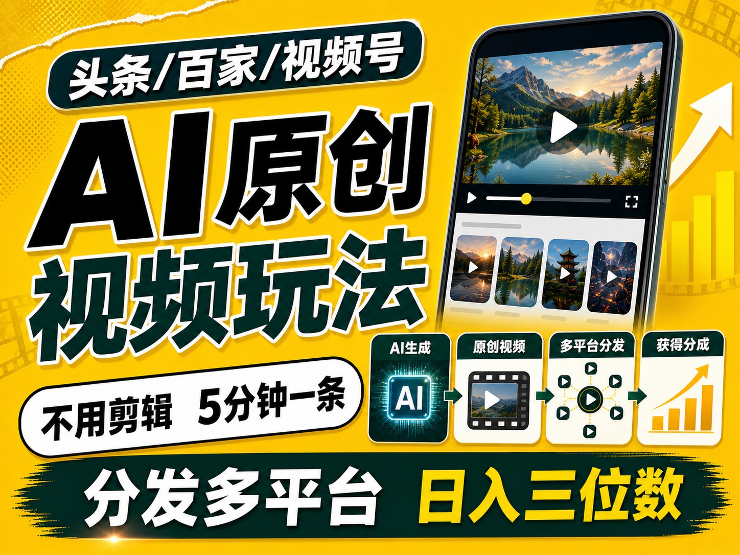 2026头条百家号升级玩法 5分钟一条原创视频 发多平台赚收-桀创项目掘金社