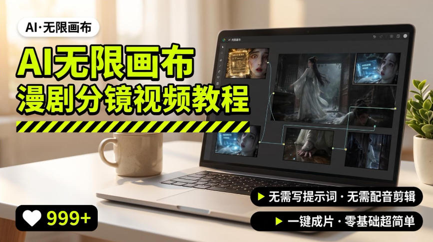 AI无限画布制作爆款漫剧分镜视频搭建教程，无需写脚本，无需制作音频，一键制作超简单-桀创项目掘金社