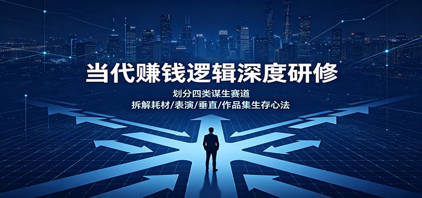 当代赚钱逻辑深度研修：划分四类谋生赛道，拆解耗材/表演/垂直/作品集生存心法-桀创项目掘金社