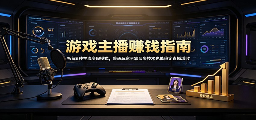 游戏主播赚钱指南：拆解6种主流变现模式，普通玩家不靠顶尖技术也能稳定直播增收-桀创项目掘金社