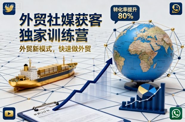 外贸社媒获客独家训练营，外贸新模式，快速做外贸(更新26年08月21日)-桀创项目掘金社