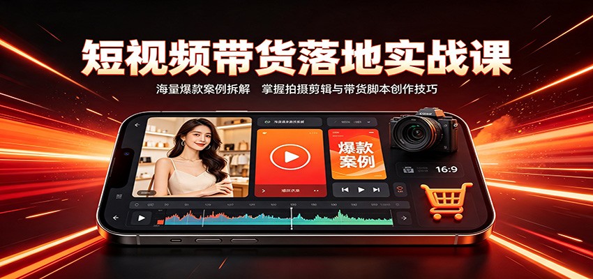 短视频带货落地实战课：海量爆款案例拆解，掌握拍摄剪辑与带货脚本创作技巧-桀创项目掘金社