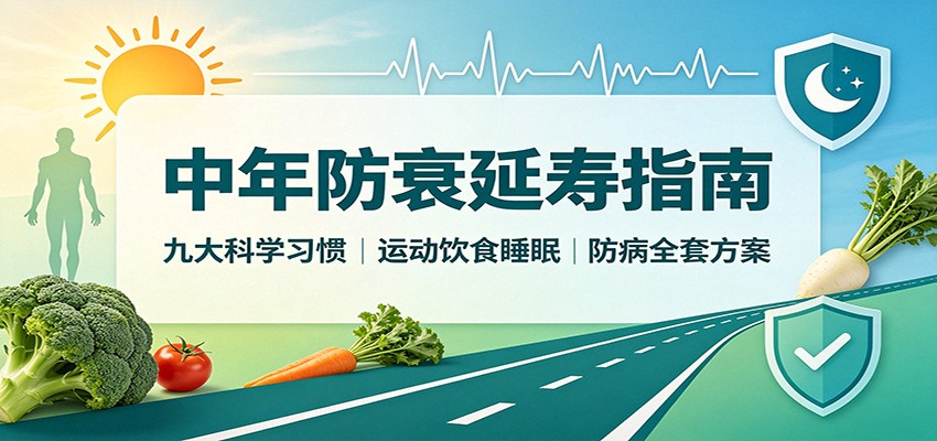 中年防衰延寿指南：九大科学习惯，运动饮食睡眠防病全套方案-桀创项目掘金社