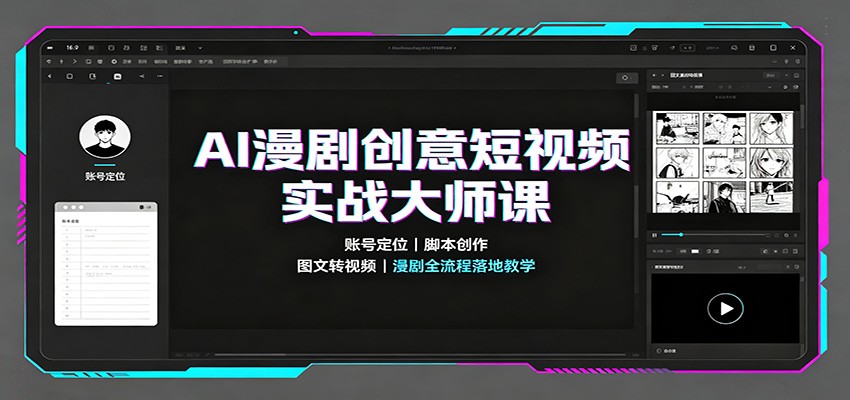 AI漫剧创意短视频实战大师课：账号定位脚本创作，图文转视频，漫剧全流程落地教学-桀创项目掘金社