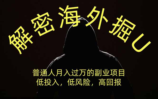 解密海外掘U，普通人月入过万的副业项目，低投入、低风险高回报，没有之一-桀创项目掘金社