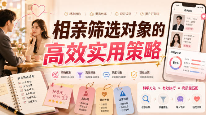 付费文章：相亲筛选对象的高效实用策略-桀创项目掘金社