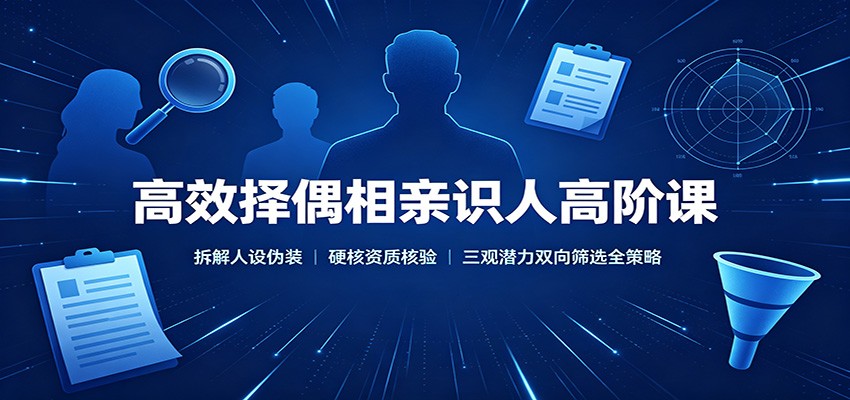 高效择偶相亲识人高阶课：拆解人设伪装，硬核资质核验，三观潜力双向筛选全策略-桀创项目掘金社