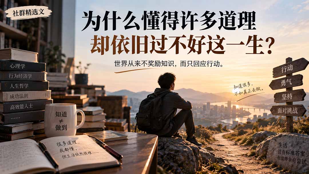 社群精选文：为什么懂得许多道理却依旧过不好这一生？-桀创项目掘金社