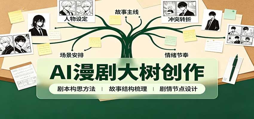 AI漫剧大树创作：剧本构思课程讲解，软件插件配置，配套工具资料完整梳理-桀创项目掘金社