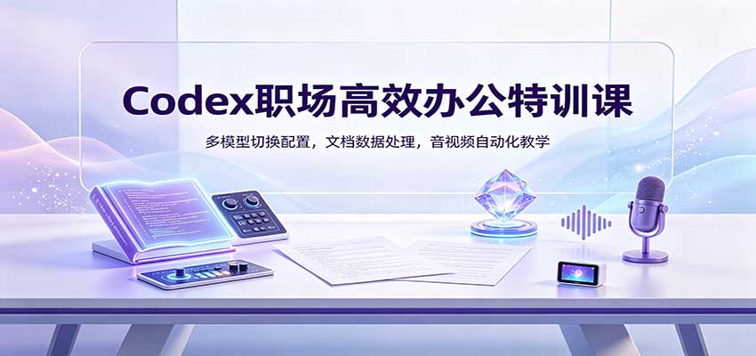 Codex职场高效办公特训课：多模型切换配置，文档数据处理，音视频自动化教学-桀创项目掘金社