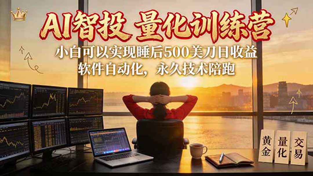 AI智投EA量化训练营【第三期】，多策略智投+防爆技术+趋势分析 ，轻松上手，矩阵放大，长期稳定。-桀创项目掘金社