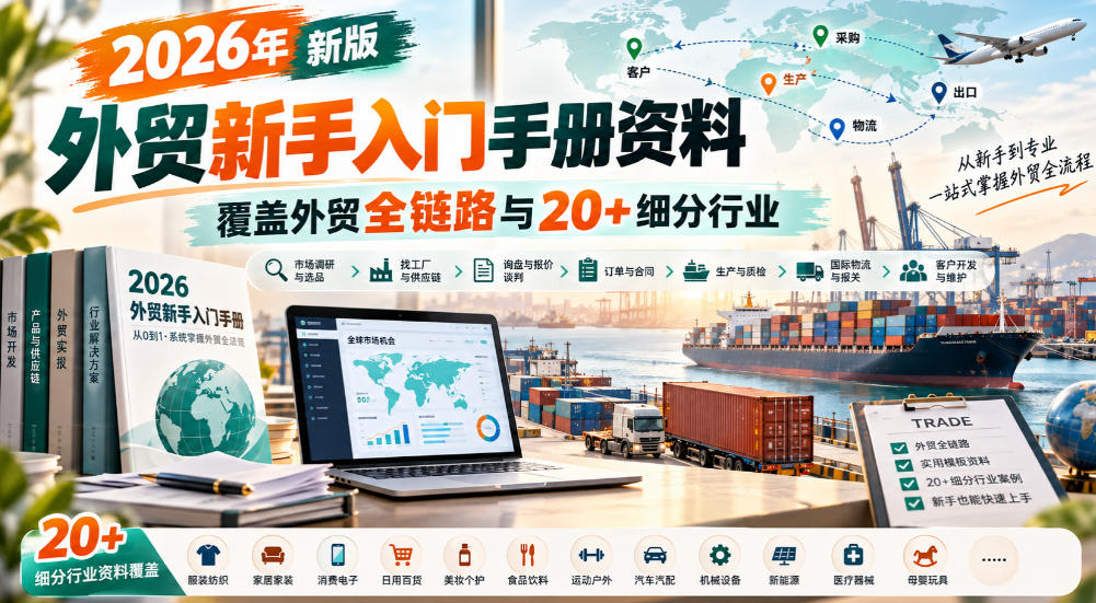 2026年新版外贸新手入门手册资料，覆盖外贸全链路与20+细分行业-桀创项目掘金社