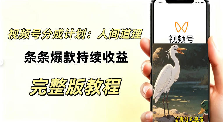 视频号新玩法之AI动漫画风励志视频，不用会画画、不用拍摄，持续化收益，详细拆解-桀创项目掘金社