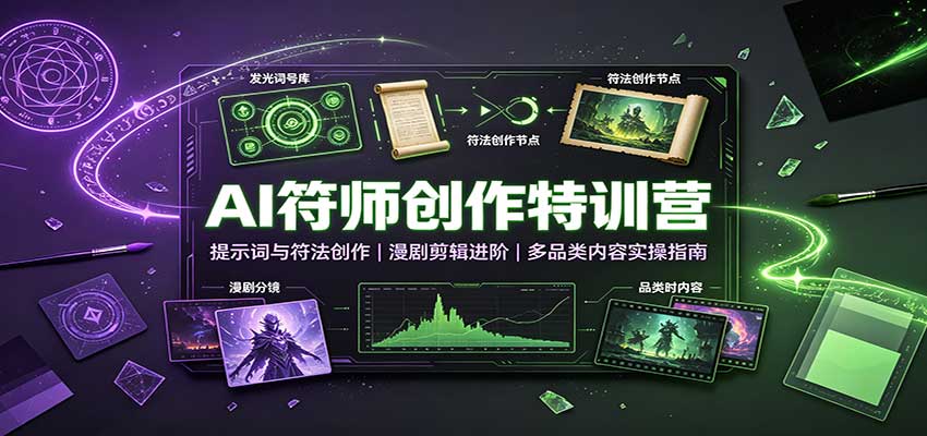 AI符师创作特训营：提示词与符法创作，漫剧剪辑进阶，多品类内容实操指南-桀创项目掘金社