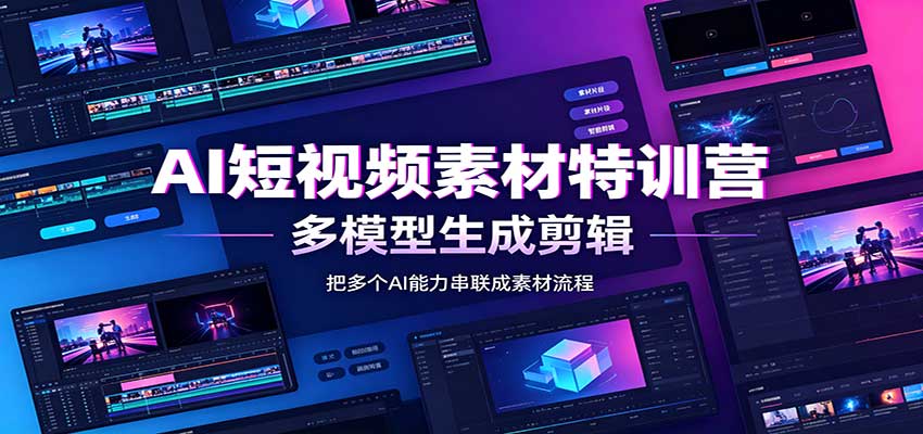 AI短视频素材特训营：Codex本地部署实操，多模型生成剪辑，爆量素材挖掘教学-桀创项目掘金社