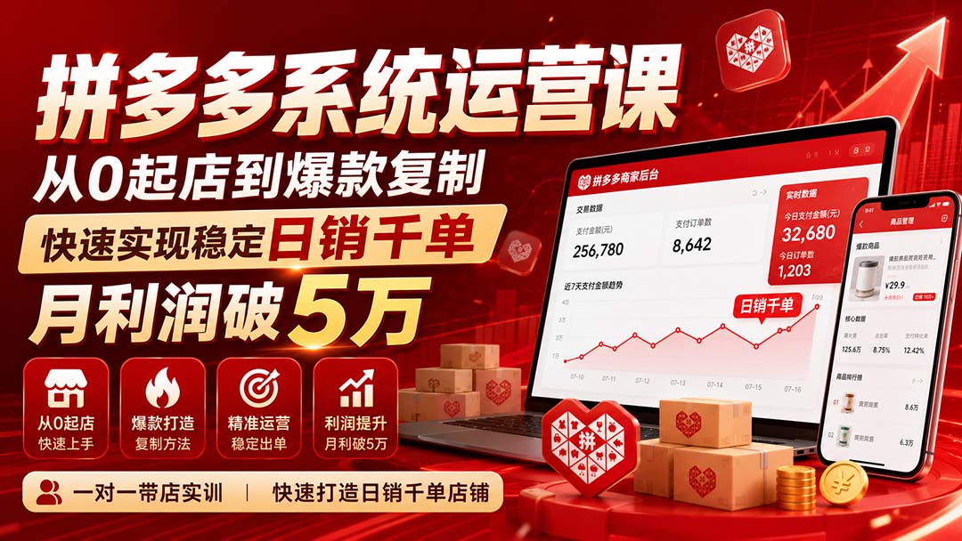拼多多系统运营课-无水印(更新9月-桀创项目掘金社