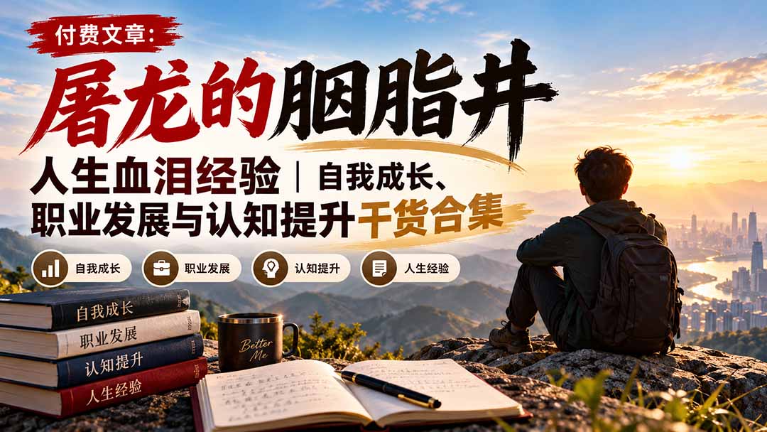 付费文章：屠龙的胭脂井人生血泪经验｜自我成长、职业发展与认知提升干货合集-桀创项目掘金社