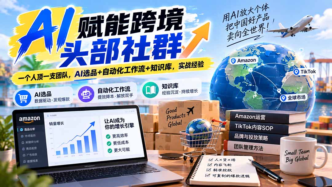 AI赋能跨境头部社群-更新1023：一个人顶一支团队，AI选品+自动化工作流+知识库，实战经验-桀创项目掘金社