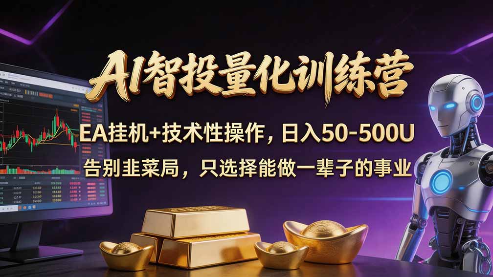 普通人也能玩转 AI 量化：不盯盘、不熬夜，一套智投 EA 让策略自动跑-桀创项目掘金社