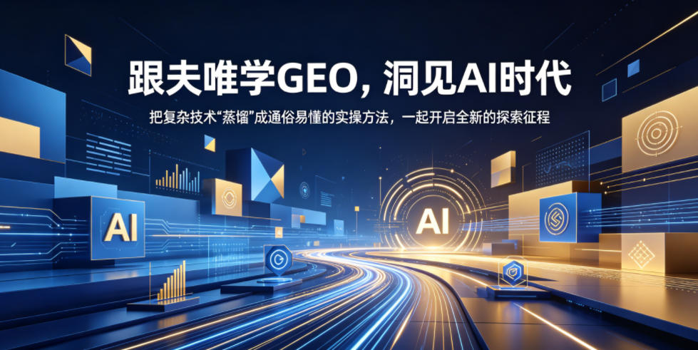 跟夫唯学GEO，洞见AI时代，把复杂技术“蒸馏”成通俗易懂的实操方法，一起开启全新的探索征程(更新26年10月)-桀创项目掘金社