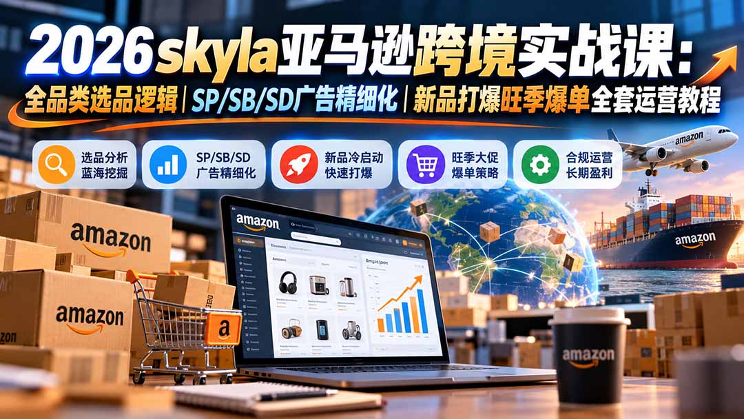 skyla亚马逊跨境实战课-更新1019：全品类选品逻辑｜SP/SB/SD广告精细化｜新品打爆旺季爆单全套运营教程-桀创项目掘金社