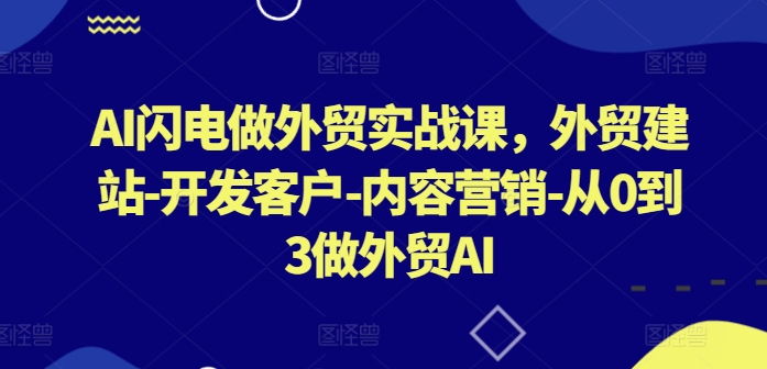 AI闪电做外贸实战课，​外贸建站-开发客户-内容营销-从0到3做外贸AI(更新)-桀创项目掘金社