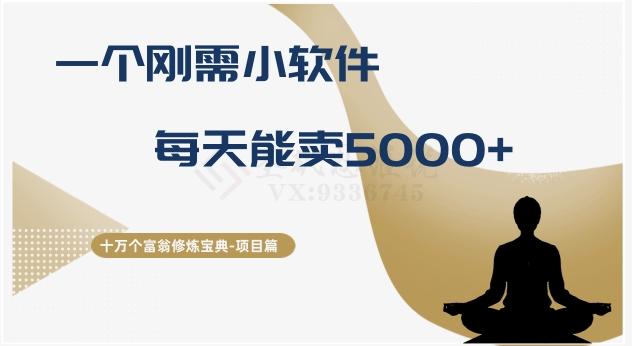 十万个富翁修炼宝典之17.一个刚需小软件，每天能卖5000+-桀创项目掘金社