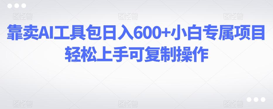 靠卖AI工具包日入600+小白专属项目轻松上手可复制操作-桀创项目掘金社