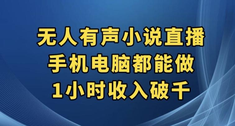 抖音无人有声小说直播，手机电脑都能做，1小时收入破千【揭秘】-桀创项目掘金社