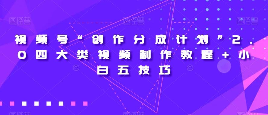 视频号“创作分成计划”2.0四大类视频制作教程+小白五技巧【揭秘】-桀创项目掘金社