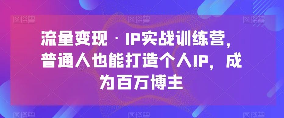 流量变现·IP实战训练营，普通人也能打造个人IP，成为百万博主-桀创项目掘金社