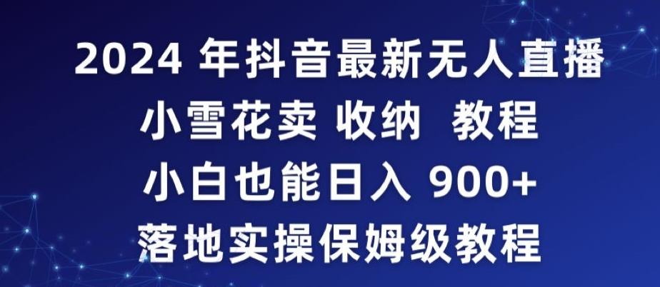 2024年抖音最新无人直播小雪花卖收纳教程，小白也能日入900+落地实操保姆级教程【揭秘】-桀创项目掘金社