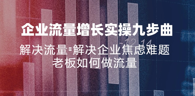 企业流量增长实战九步曲，解决流量=解决企业焦虑难题，老板如何做流量-桀创项目掘金社