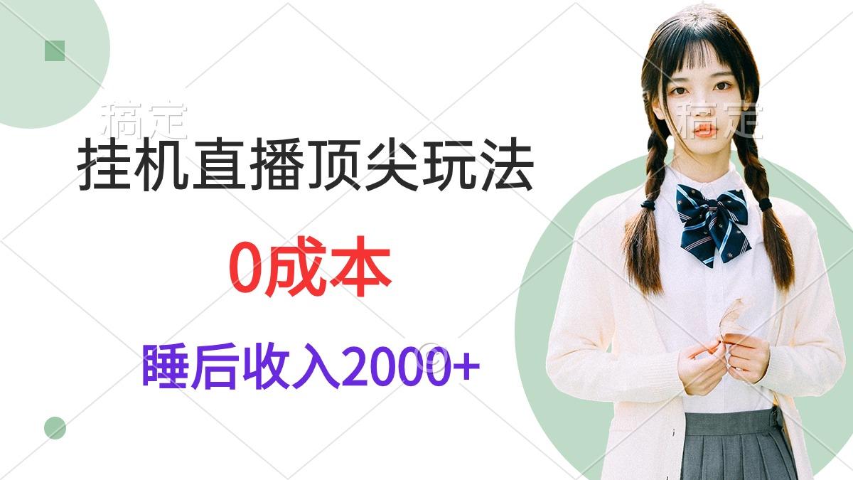 (9715期)挂机直播顶尖玩法，睡后日收入2000+、0成本，视频教学-桀创项目掘金社