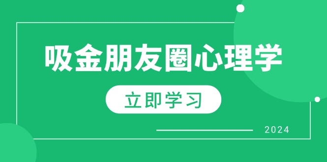 朋友圈吸金心理学：揭秘心理学原理，增加业绩，打造个人IP与行业权威-桀创项目掘金社