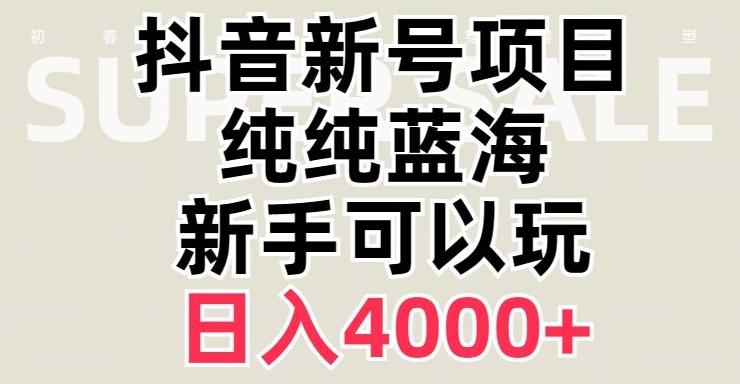 抖音蓝海赛道，必须是新账号，日入4000+【揭秘】-桀创项目掘金社