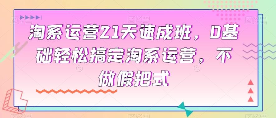 淘系运营21天速成班，0基础轻松搞定淘系运营，不做假把式-桀创项目掘金社
