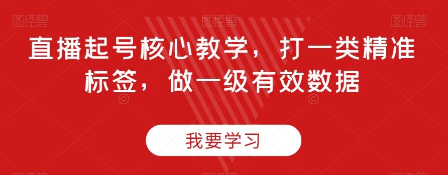 直播起号核心教学，打一类精准标签，做一级有效数据-桀创项目掘金社