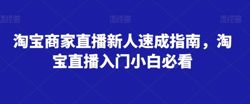 淘宝商家直播新人速成指南，淘宝直播入门小白必看-桀创项目掘金社