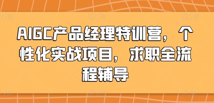 AIGC产品经理特训营，个性化实战项目，求职全流程辅导-桀创项目掘金社