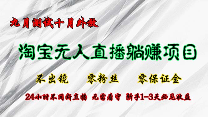 淘宝无人直播最新玩法，九月测试十月外放，不出镜零粉丝零保证金，24小…-桀创项目掘金社