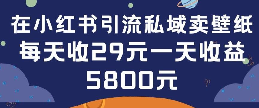 在小红书引流私域卖壁纸每张29元单日最高卖出200张(0-1搭建教程)【揭秘】-桀创项目掘金社