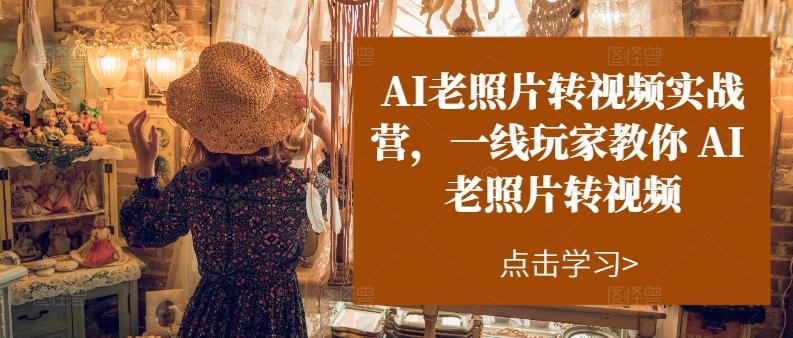 AI老照片转视频实战营，一线玩家教你AI老照片转视频-桀创项目掘金社