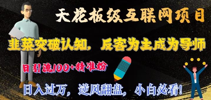 天花板级互联网项目，韭菜突破认知，反客为主成为导师，日引流100+精准粉-桀创项目掘金社
