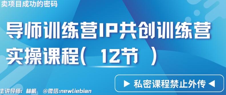 导师训练营3.0IP共创训练营私密实操课程(12节)-卖项目的密码成功秘诀【揭秘】-桀创项目掘金社