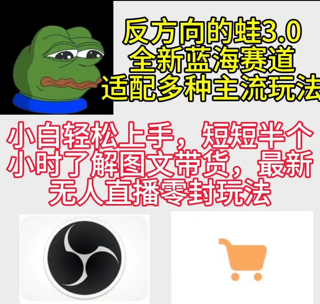 (9485期)反方向的蛙3.0，图文最新玩法，变现多元化，新蓝海项目，小白轻松上手-桀创项目掘金社