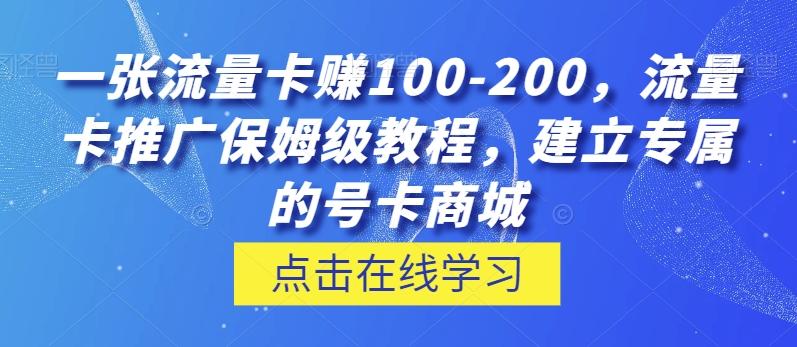 一张流量卡赚100-200，流量卡推广保姆级教程，建立专属的号卡商城-桀创项目掘金社