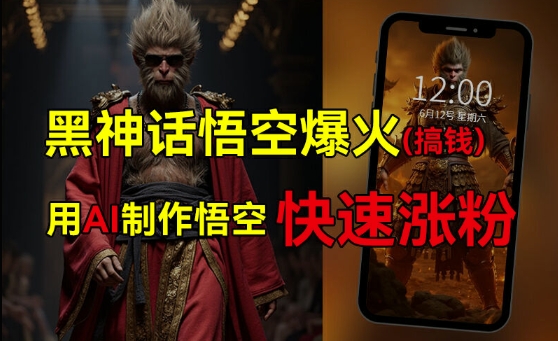 黑神话悟空爆火，已有人利用这波热点变现几十万，普通人也可用AI蹭上这波热度搞钱，有多重变现方法-桀创项目掘金社