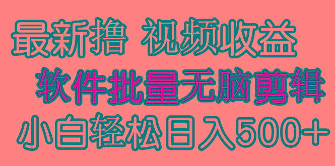 (9569期)发视频撸收益，软件无脑批量剪辑，第一天发第二天就有钱-桀创项目掘金社